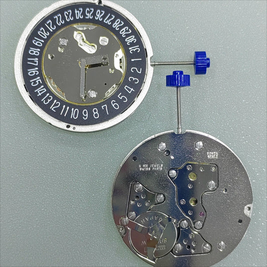 Swiss Part Ronda 5030.D Quartz Movement 5030D Black Disk Date at 6
