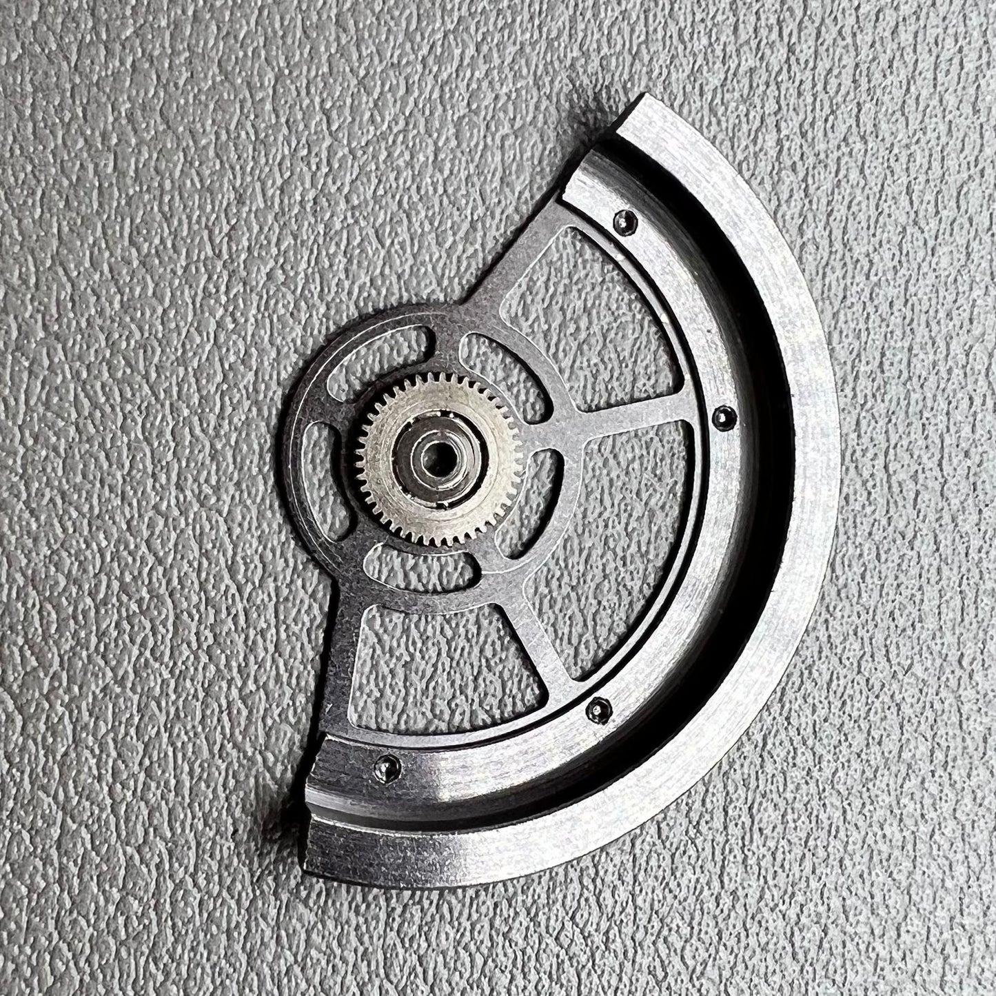 Black hollow rotor oscillating weight for China Made SL4802 mechanical watch movement, enhancing precision and style.