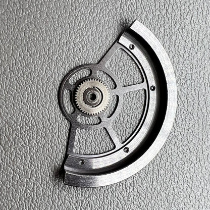 Black hollow rotor oscillating weight for China Made SL4802 mechanical watch movement, enhancing precision and style.