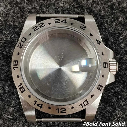 39mm 5ATM Waterproof GMT 24 Hours Classic Retro Watch Case for NH34/NH35/NH36