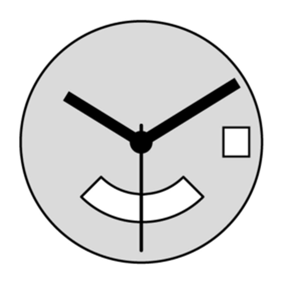 Ronda 515 24D quartz watch movement with date display at 3 o'clock, precise timing for watch repairs.