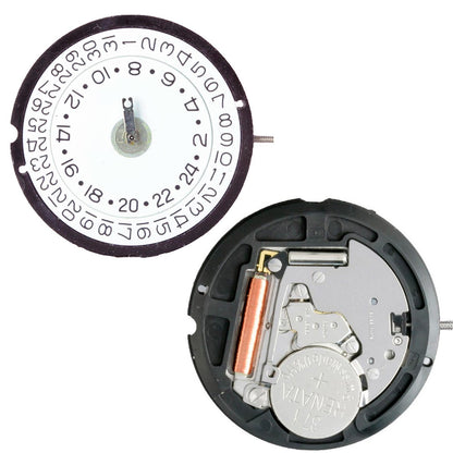 Ronda 515 24D quartz watch movement showing date at 3 o'clock, precise timekeeping accessory for watches.