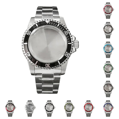39.5MM Watch Case + Strap for NH35/NH36 Stainless Steel Vintage Cases Watchband