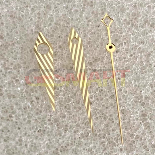 No Lume Twill golden watch hands set for NH35 NH34 NH36 NH70 movements, precision-crafted.