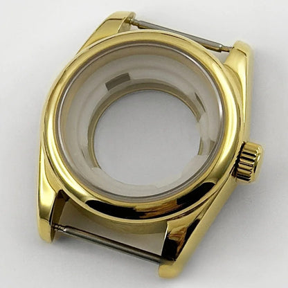 Ladies 31MM Round Bezel Sapphire Glass Jubilee bracelet Watch Case Fit NH05 NH06