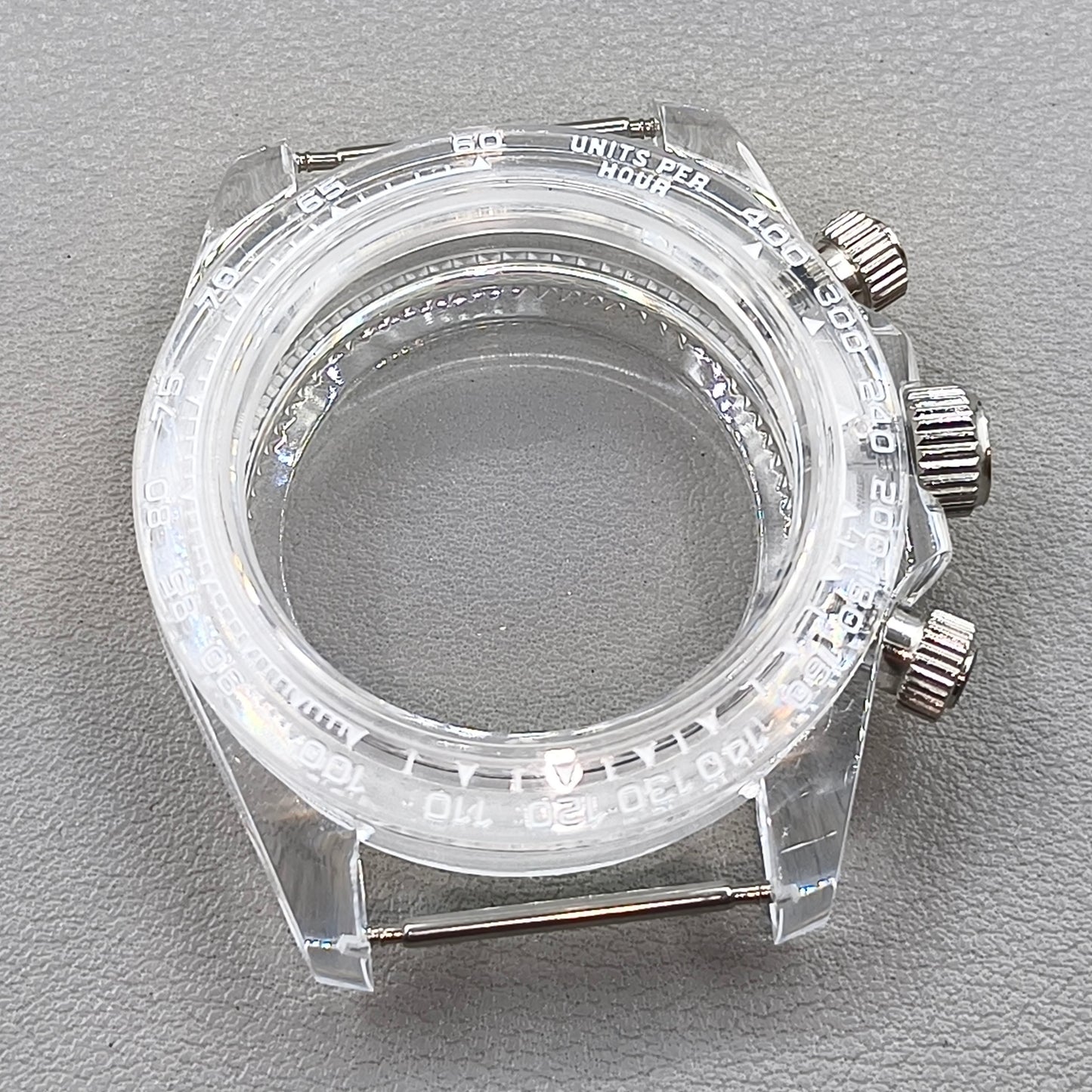 39mm Transparent Acrylic Watch Case Fit 29.5mm Dial for VK63 Movement