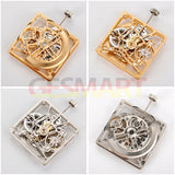 Asian HZ1B01D Silver/Golden/Black Hollow Square Automatic Mechanical Movement