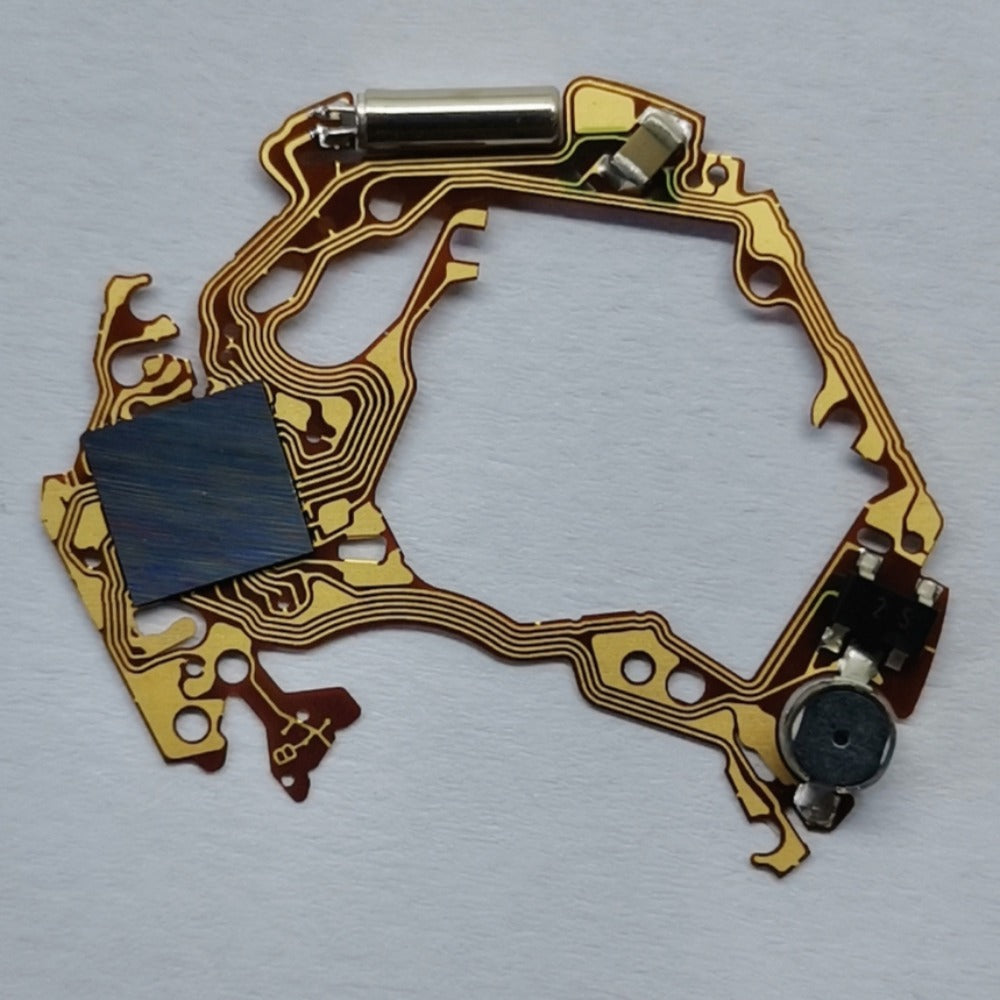 Original Japan-made circuit board for Seiko 5T52B quartz watch movement, precision replacement part.