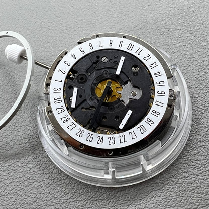 Swiss ISA 8172 Date@6 quartz watch movement replacement by ISA, precise timekeeping for watch repairs.