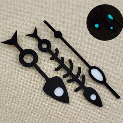 Green lume black fish-shaped watch hands for NH35/36 NH38 NH72 by Modified, perfect for precision timepieces.