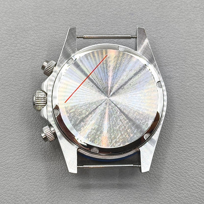 40mm Mens Watch Steel Case Blue Bezel for Daytona VK63 VK64 Fits 20mm Strap