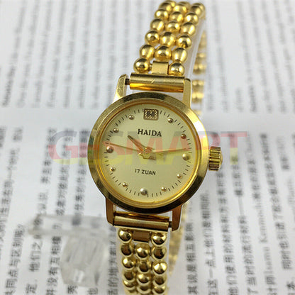 Montre mécanique manuelle pour femme fabriquée en Chine à Shanghai, clou doré 17 juifs, 22 mm