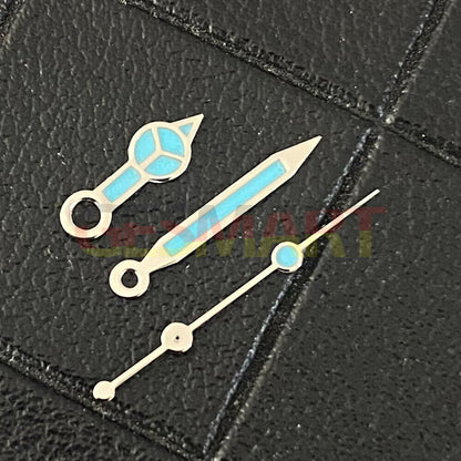 Classic Multi-color Silver Trim Green Luminous Watch Hands for NH35/NH36/4R/7S