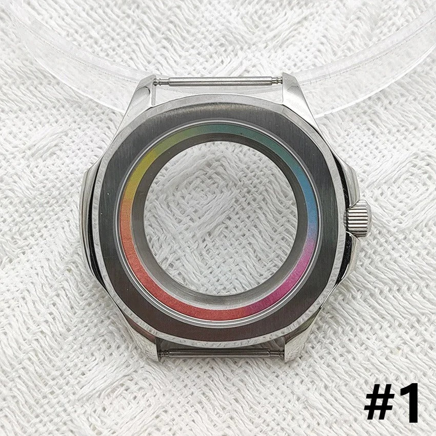 39MM 5ATM Stainless Steel Colorful Ring Sapphire Glass Cover for NH35 NH36 NH70