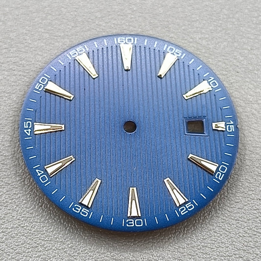 Blue 33.5mm Watch Dial For ETA2824 2836 Movement Green Lume No Logo