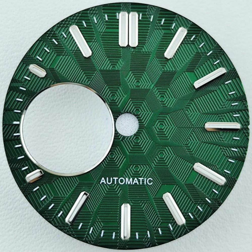 Green Luminous Green Vein Hollow Watch Dial Fit for NH38 Movement Watch Part
