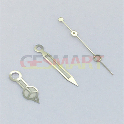 Aiguilles de montre polies vertes et bleues avec garniture argentée pour modèles Asian 8215/2813/8205