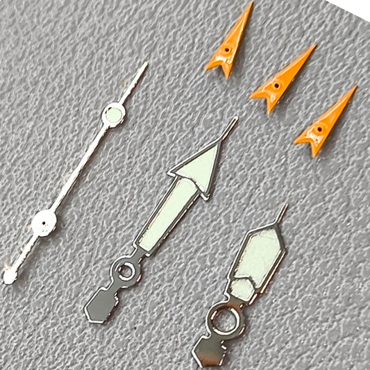 Silver Trim Green Lume Orange Small Second Watch Hands for OS10 OS60 OS80 Movement