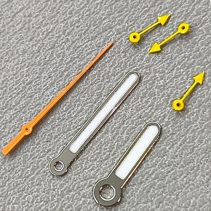 Silver Trim Round Pointed Orange Second Yellow Small Second Watch Hands for OS10 OS60 OS80
