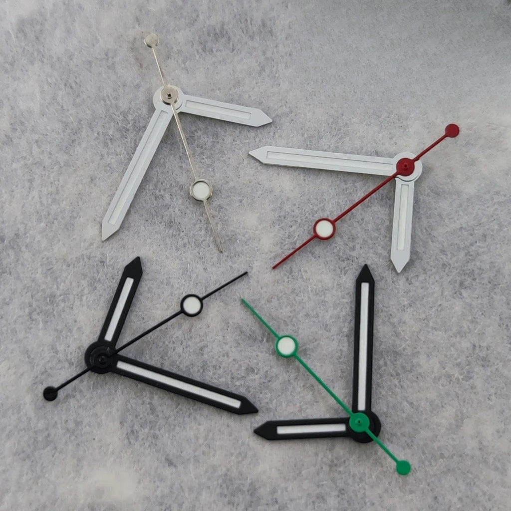 Silver/Black For NH34 NH35 NH36 NH38 7S26 4R35 4R36 Green Luminous Watches Hands