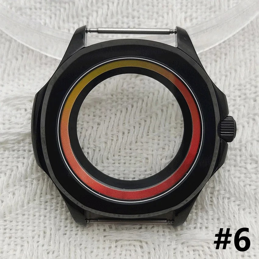 39MM 5ATM Stainless Steel Colorful Ring Sapphire Glass Cover for NH35 NH36 NH70