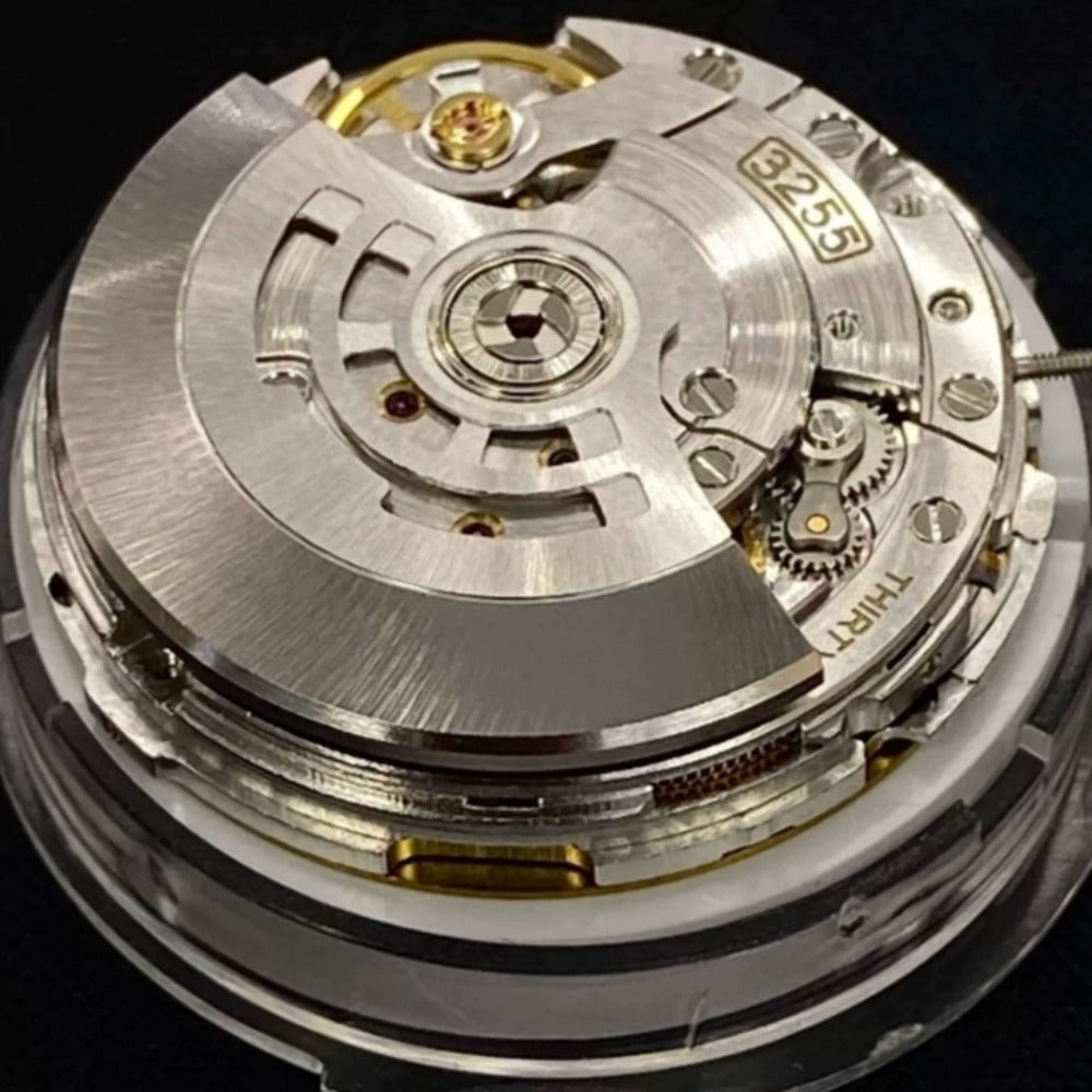 China Made 3255 automatic watch movement with double calendar and narrow disk, precise mechanical design.