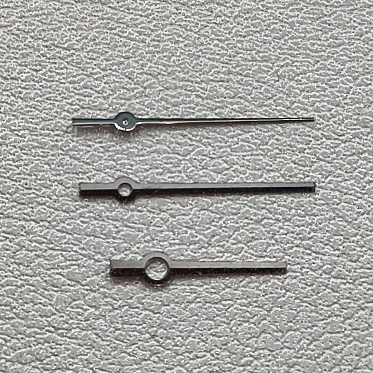6.7X10.35X11mm Silver Trim No Lume Watch Hands for NH05/NH06 Fit 31mm Case