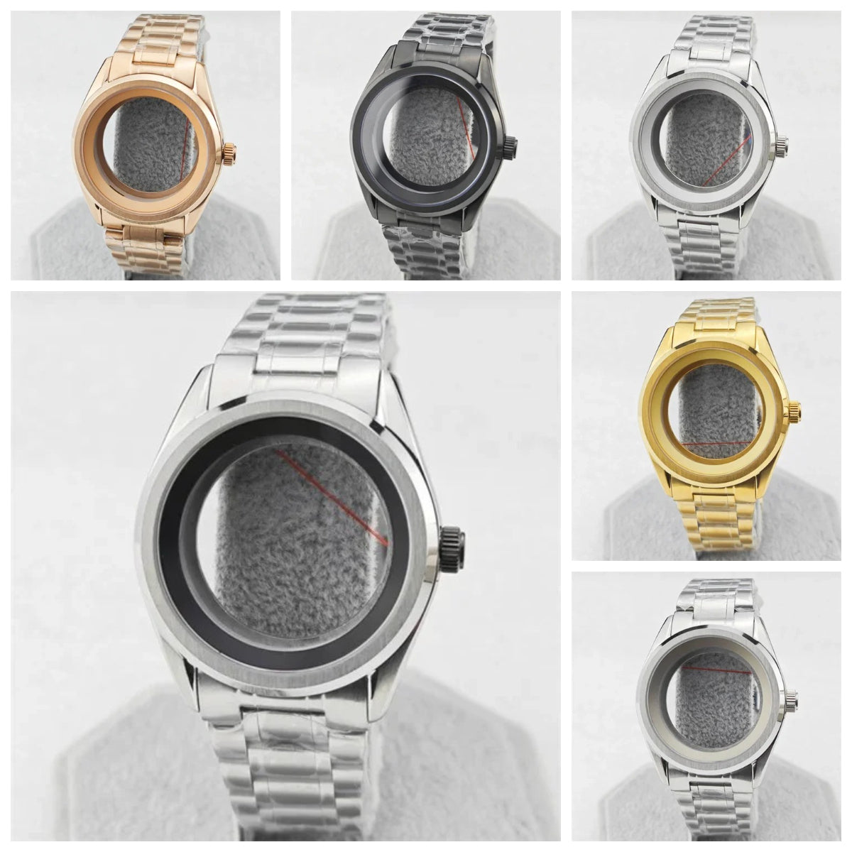 39.5mm SUB Stainless Watch Case Set with Sapphire Glass for NH35/NH36/4R35A