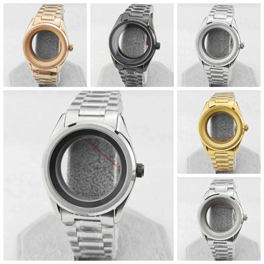 39.5mm SUB Stainless Watch Case Set with Sapphire Glass for NH35/NH36/4R35A