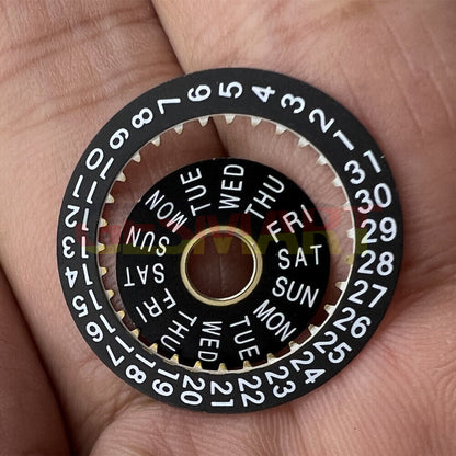 Pilot Black Date Disk and Week Wheel for China Made/ETA 7750 Movement watch accessories by Generic brand.