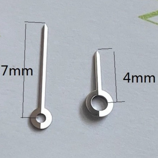 Dark silver 4x7mm watch hands for Ronda 763, 762, 751, 1062, 1063 movements
