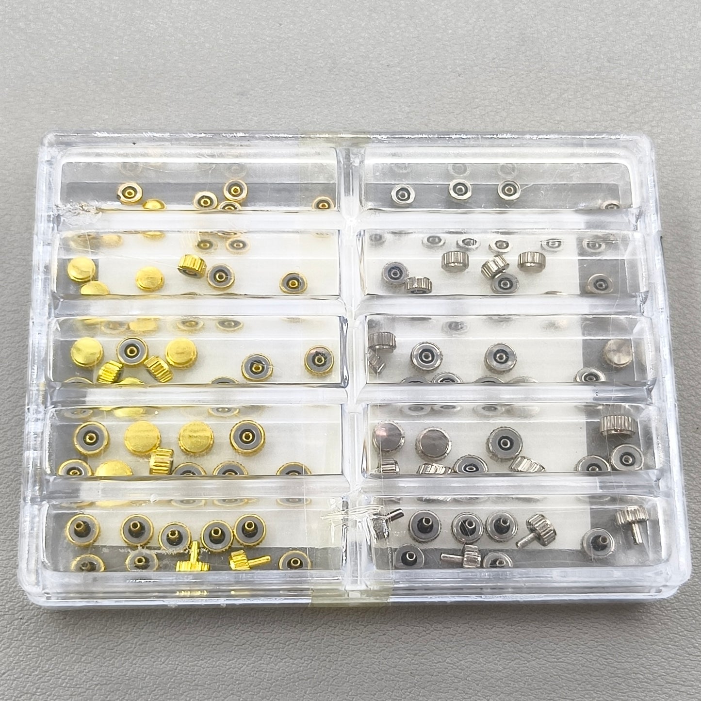 Assortment 100 PIECES/Box Stainless Steel Waterproof Watch Crown Set