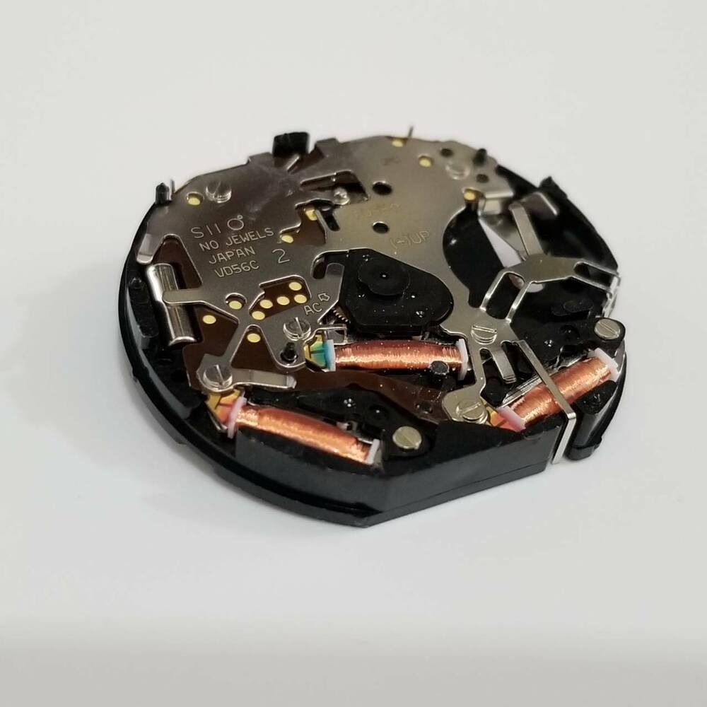 VD56 quartz watch movement repair part showing compatibility with V656 models for accurate timekeeping.
