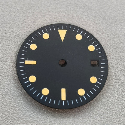 28.5mm Vintage with Calendar Green Lume Watch Dial for NH34 NH35 Movement