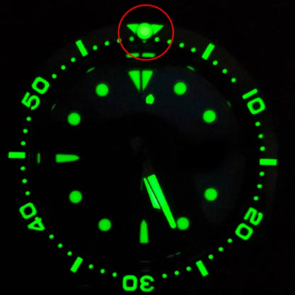 Green luminous pip bezel beads set for RLX Submariner, enhancing watch customization and visibility.