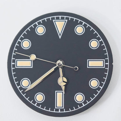 Cadran de montre vintage vert luminescent de 28,5 mm sans calendrier pour mouvement Miyota 8215