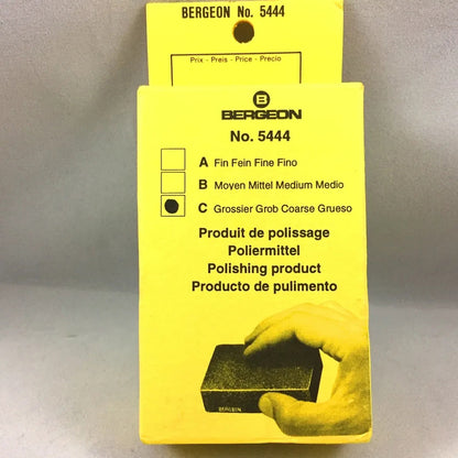 Bergeon 5444-C coarse polishing pad for cleaning and rust removal on watch accessories.