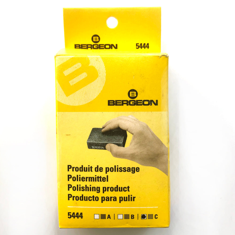 Bergeon 5444-C coarse polishing pad for cleaning and rust removal on watch accessories.