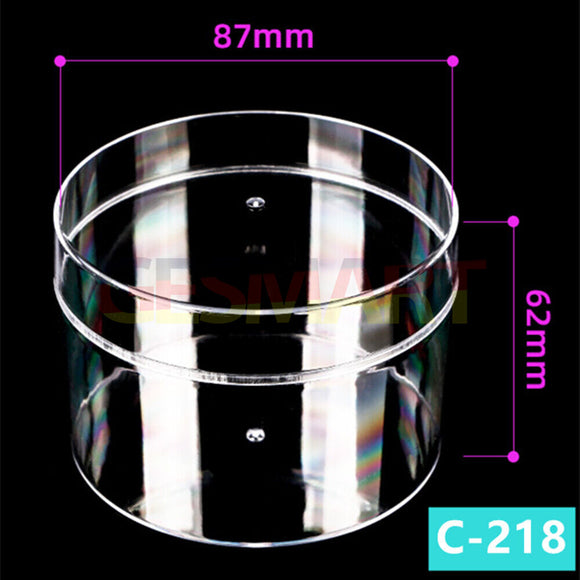 10pcs 87x62mm Round Transparent PS Toolbox Container Storage Case Lid&Base Box