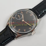 42mm Men Watch Seagull ST3600 Manual Chain Up Mechanical Movement Black Dial