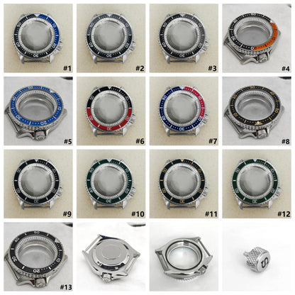 41.5mm White Chapter Ring+Bezel Stainless Steel Case Set for SKX007 NH35/NH36/4R
