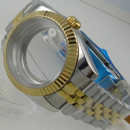 40mm Sapphire Glass two Tone Watch Case fit NH35 NH36 Miyota 8215 ETA 2824 2836