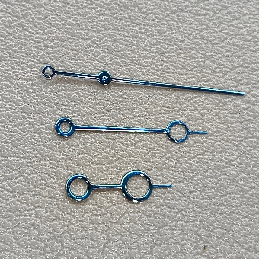 2 Sets No Lume Modified 12.5mm Blue Circle Hollow Watch Hands for NH35/36 NH38 NH72