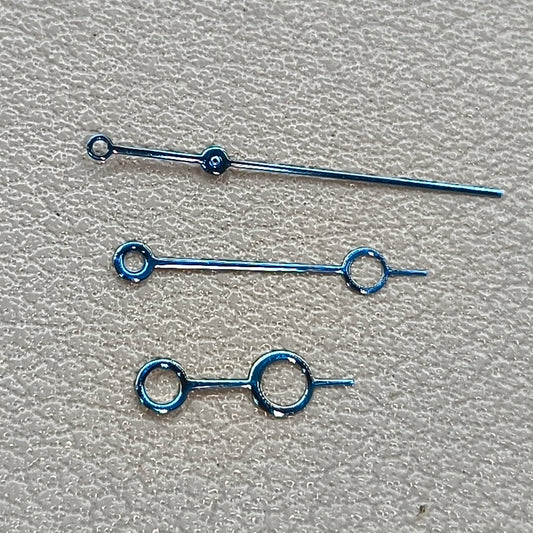 2 Sets No Lume Modified 12.5mm Blue Circle Hollow Watch Hands for NH35/36 NH38 NH72