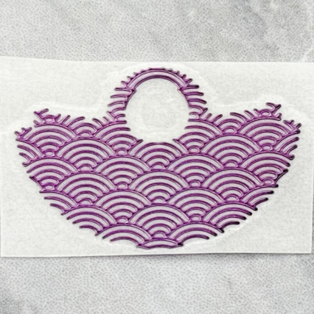 Purple Modified Wave Up Slice rotor overlay for NH35 NH36 watches, enhancing movement aesthetics
