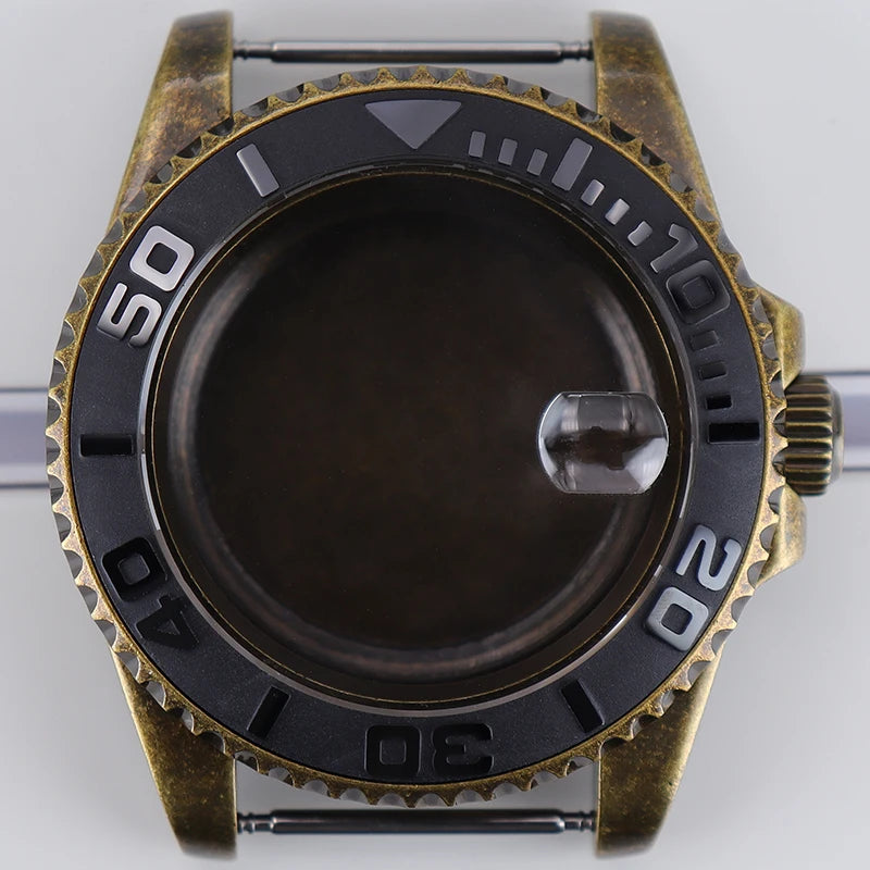 40mm Bronze SUB Watch Case Bezel For NH35/36 GMT NH34/38 4R36 Sapphire Crystal