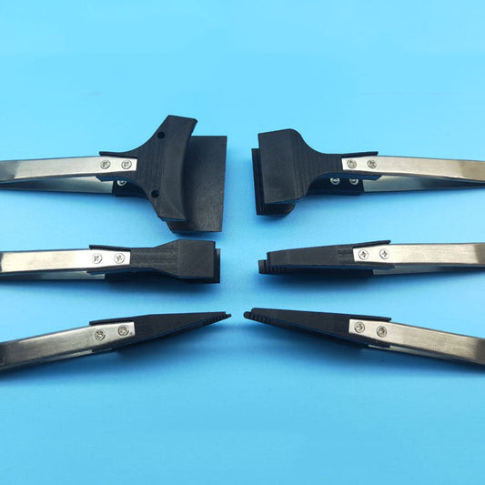 PTFE tweezers with high lubricity, ideal for semiconductor and watch repair professionals.