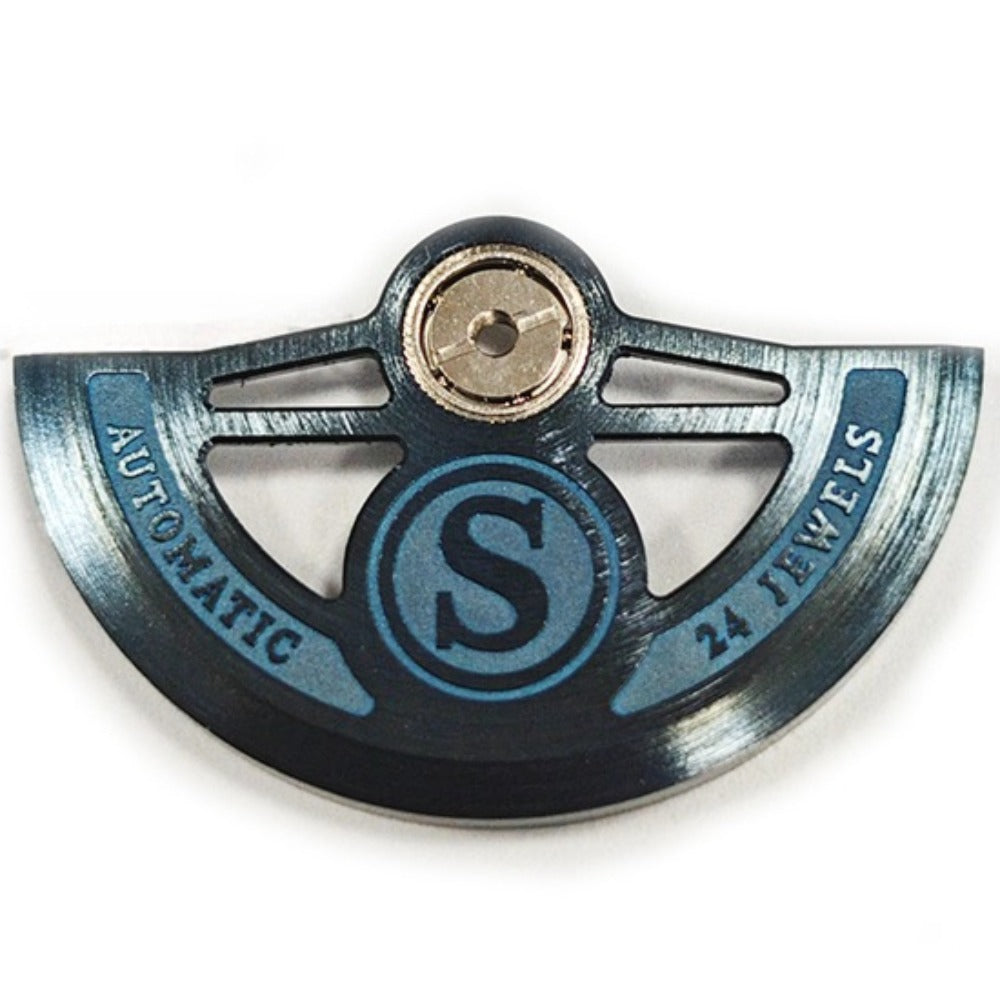 Blue bilateral symmetrical hollow rotor with S carving, compatible with NH35 NH36 movements.
