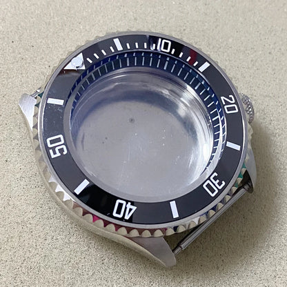 41.5MM Watch Case with Black Chapter Ring+Bezel SKX007 Set for NH35/NH36/4R