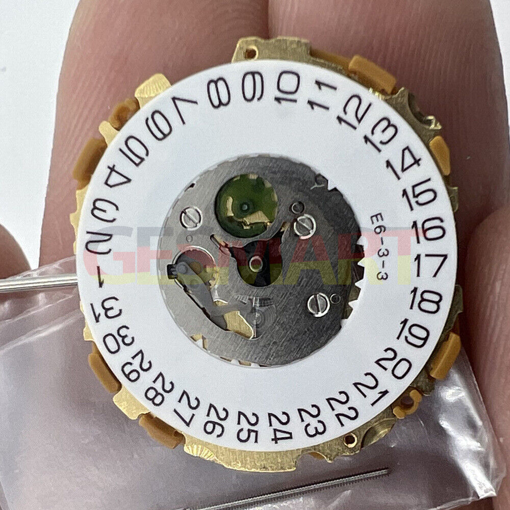 Miyota 9U15 Japan quartz watch movement showing date display at 3 o'clock position